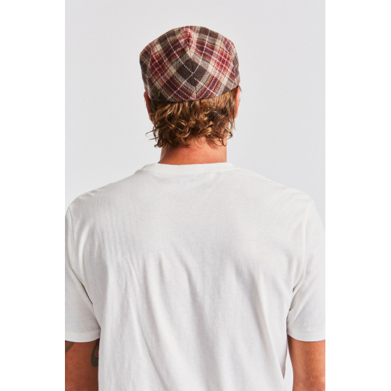 Hooligan Wool Cap Brown & Burgundy - Brixton