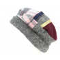 Groise Wool Beanie Grey & Burgundy - Traclet
