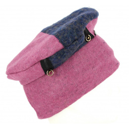 Women's Jussas Wool Beanie Navy & Purple - Traclet