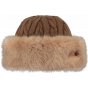 Brown Faux Fur Cable Beanie-Hat - Barts