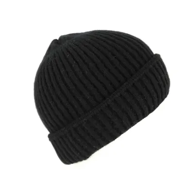 Bonnet à Revers Jelsi Cachemire Noir- Traclet  Reference : 2239 | Chapellerie Traclet