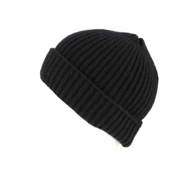 Bonnet à Revers Jelsi Cachemire Noir- Traclet  Bonnet à Revers Jelsi Cachemire Noir- Traclet