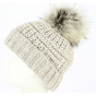 Imola Alpaca & Beige Wool Pompon Hat- Traclet 