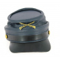 Navy Blue Leather Northern Style Cap - Traclet