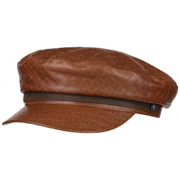Stetson Brown Leather Paragold Sailor Cap