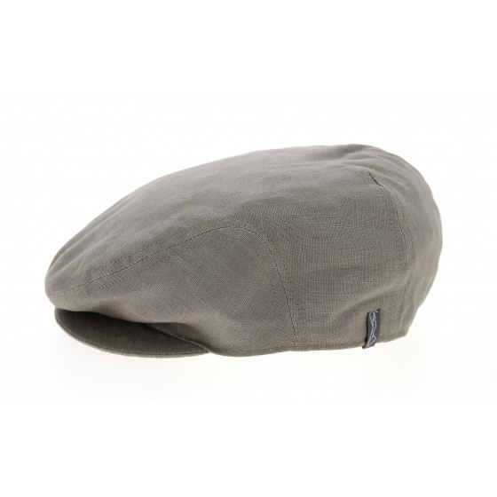 Sander Taupe Linen Flat Cap - Traclet