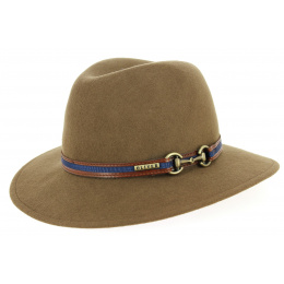 Indiana Fedora Hat in Taupe Wool Felt - Traclet