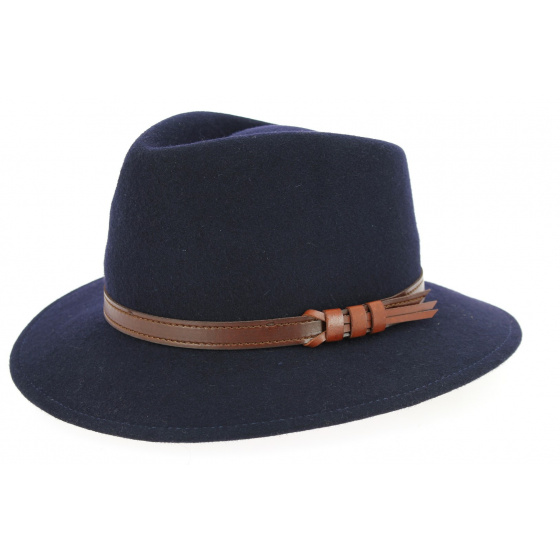 Fedora Jamer Hat Navy Felt Wool - Traclet