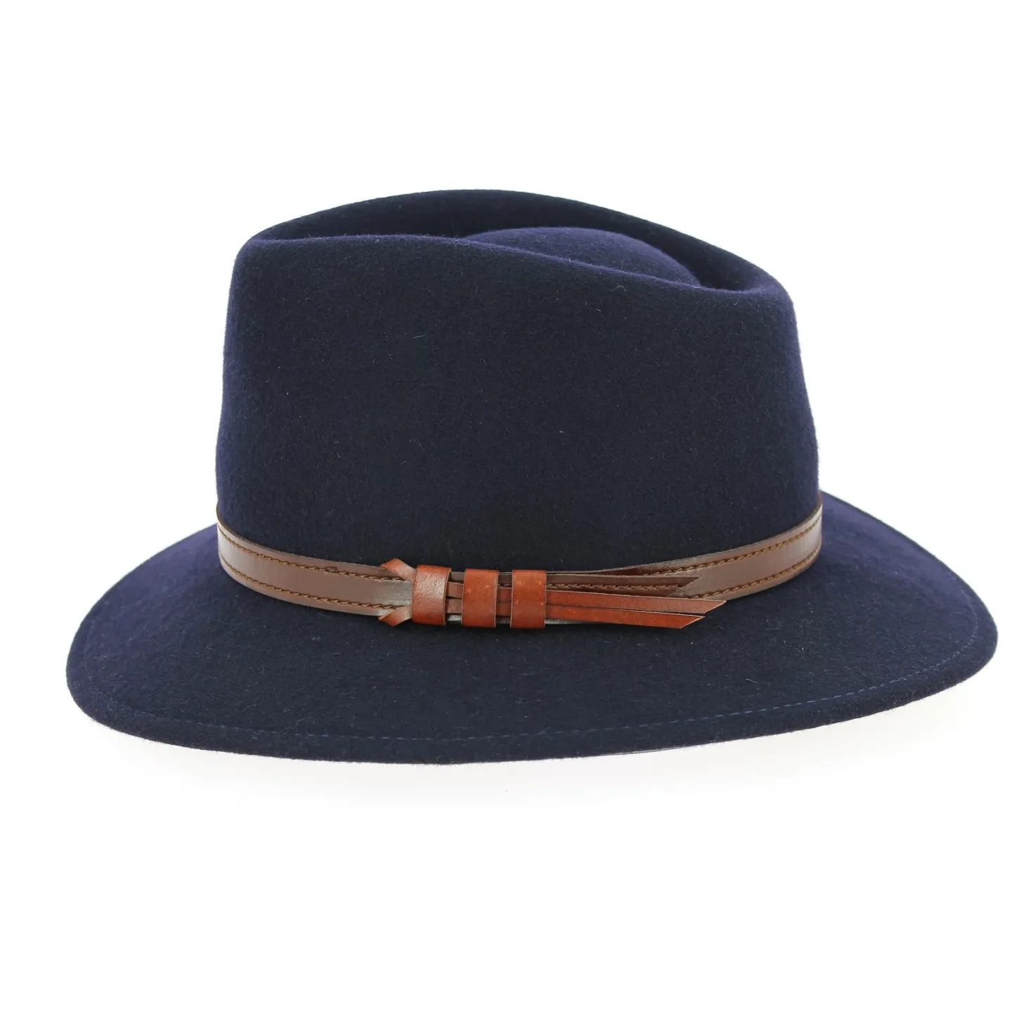 Chapeau Fedora Jamer Feutre Laine Bleu Marine- Traclet Reference : 6597 | Chapellerie Traclet