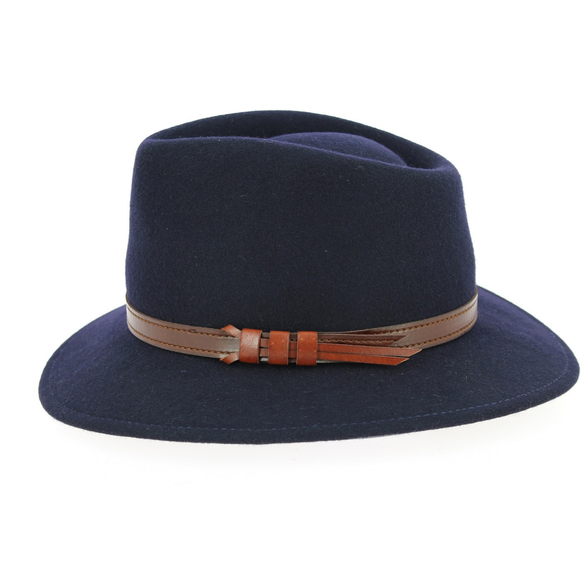 Accessoires Chapeaux Chapeaux en feutre MAYSER Chapeau en feutre bleu style d\u00e9contract\u00e9 