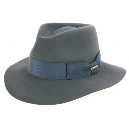 Chester Grey Fur Felt Fedora Hat - Traclet