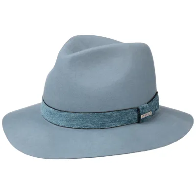 Chapeau Traveller Gardell Laine & Chameau Bleu Clair- Stetson Reference : 7495 | Chapellerie Traclet