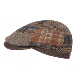 Vaughn Patchwork Wool Flat Cap - Hatland
