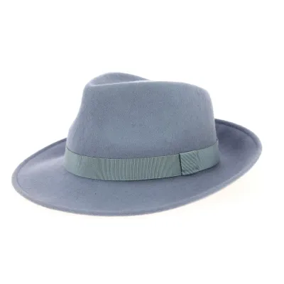 Chapeau Fedora Feutre Laine Ciel Grisé- Traclet  Reference : 3796 | Chapellerie Traclet