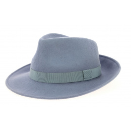 Chapeau Fedora Feutre Laine Ciel Grisé- Traclet
