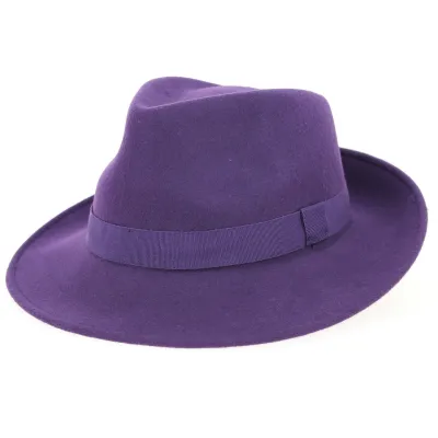 Chapeau Fédora Feutre Laine Raisin- Traclet Reference : 7916 | Chapellerie Traclet