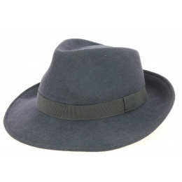 Anthracite Wool Felt Fedora Hat - Traclet