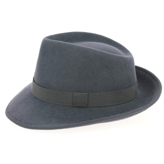 Anthracite Wool Felt Fedora Hat - Traclet