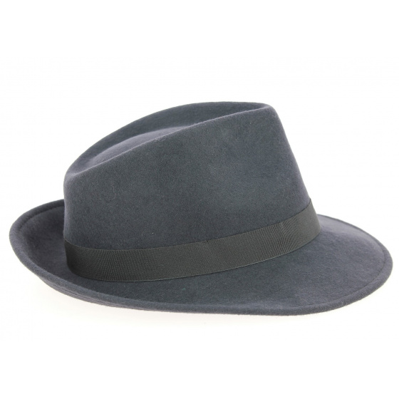 Anthracite Wool Felt Fedora Hat - Traclet