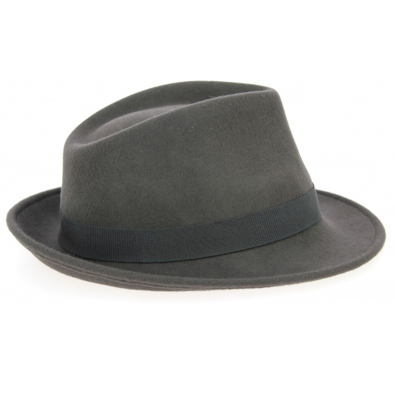 Chapeau Fedora Feutre Laine Gris Souris - Traclet