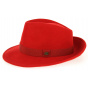 Fedora Hat Red Wool Felt - Traclet