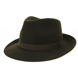 Brown Wool Felt Fedora Hat - Traclet