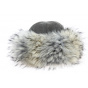 Irena Women's Grey Faux Fur & Leather Winter Hat - Traclet