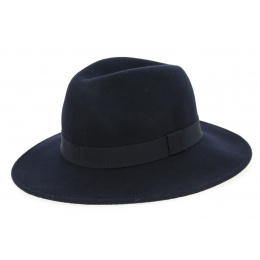 Navy Wool Felt Indiana Traveller Hat - Traclet