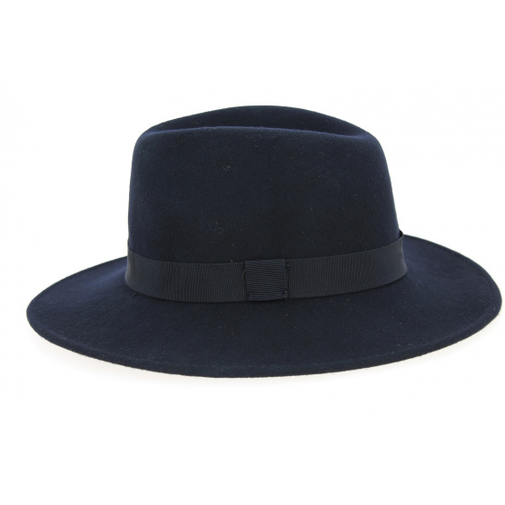 Navy Wool Felt Indiana Traveller Hat - Traclet