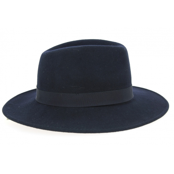 Navy Wool Felt Indiana Traveller Hat - Traclet