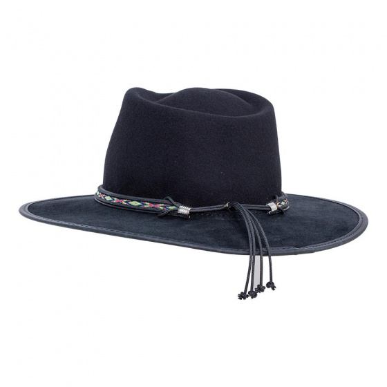Bushwick Traveller Hat Wool & Black Leather - American Hat Makers Bushwick Traveller Hat Wool & Black Leather - American Hat Makers