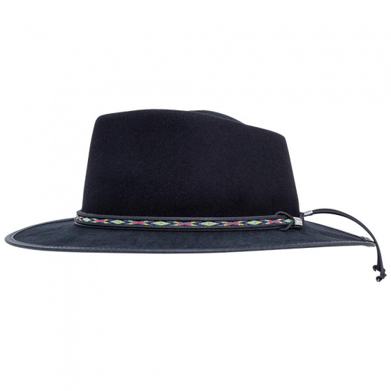 Chapeau Traveller Bushwick Laine & Cuir Noir - American Hat Makers
