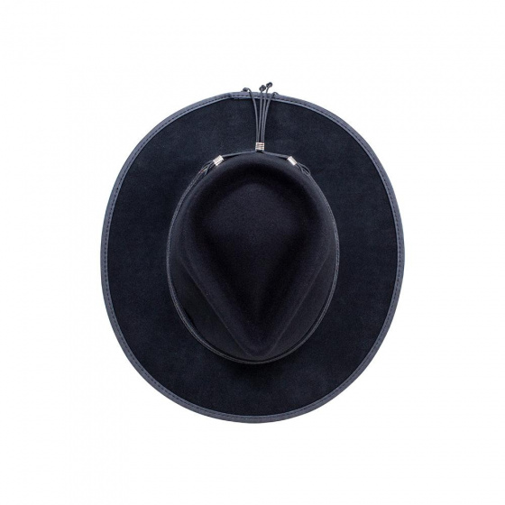 Chapeau Traveller Bushwick Laine & Cuir Noir - American Hat Makers