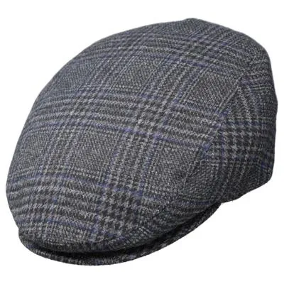 Casquette Plate Champdieu à Carreaux Grise et Bleue- Traclet