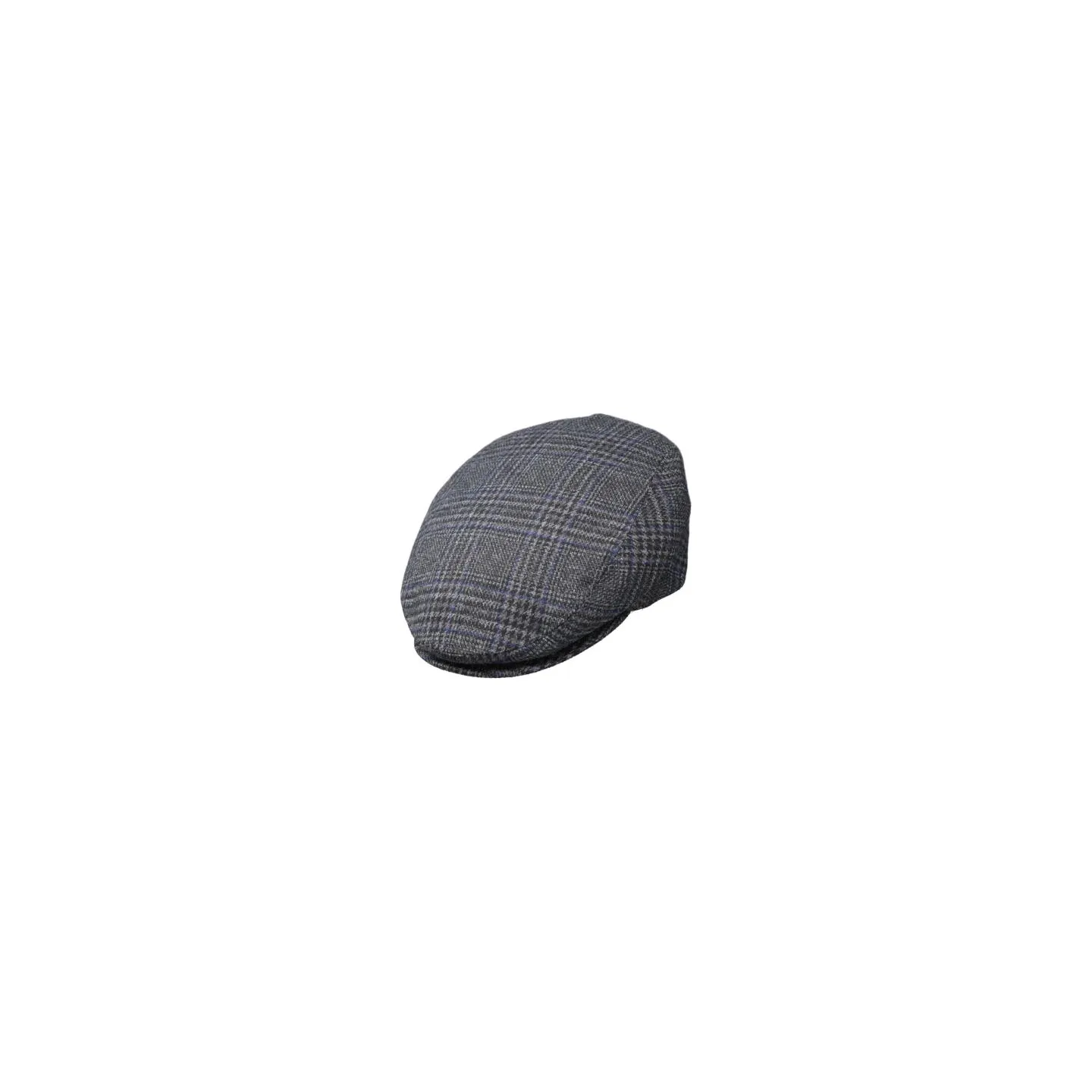 Casquette Plate Champdieu à Carreaux Grise et Bleue- Traclet