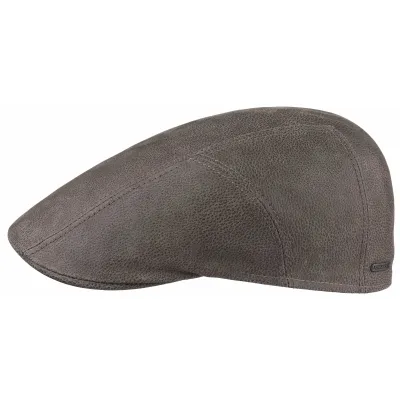 Casquette Plate Michigan Cuir Chevrette-Stetson Reference : 9835 | Chapellerie Traclet