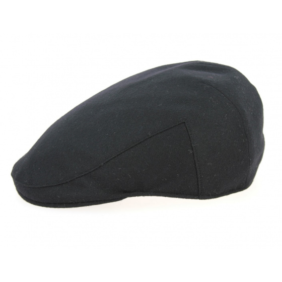 Vaccara Wool & Cashmere Black Flat Cap - Traclet