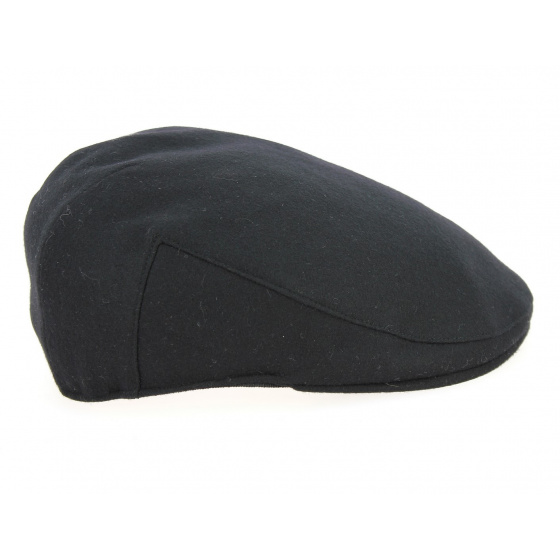 Vaccara Wool & Cashmere Black Flat Cap - Traclet