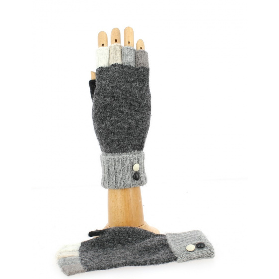 Traclet Multicolored Wool Angorina Fingerless Gloves Traclet Multicolored Wool Angorina Fingerless Gloves