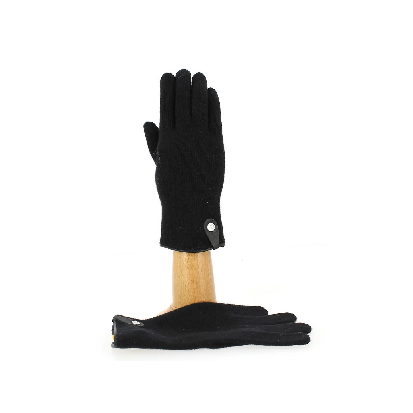 Seville Touchscreen Gloves Wool & Cashmere Black - Traclet) Reference: 1306 | Traclet Hat Shop