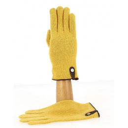 Seville Touch Screen Wool & Cashmere Gloves Ochre/Brown - Traclet