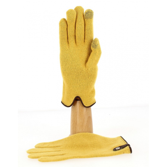 Seville Touch Screen Wool & Cashmere Gloves Ochre/Brown - Traclet