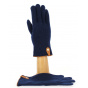Seville Tactile Gloves Wool & Cashmere Navy/Brown Traclet