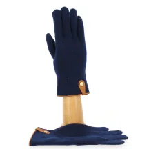 Gants Tactiles Séville Laine & Cachemire Marine/Marron- Traclet Reference : 9847 | Chapellerie Traclet