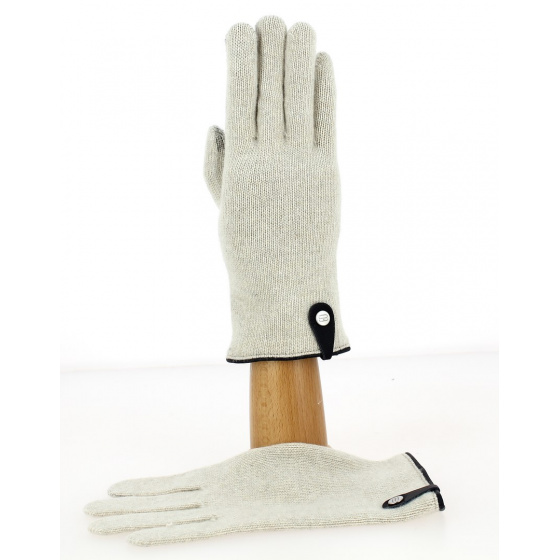 Seville Tactile Gloves Wool & Cashmere Cream/Navy- Traclet