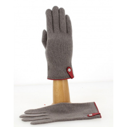 Seville Tactile Gloves Wool & Cashmere Taupe/Cerise- Traclet