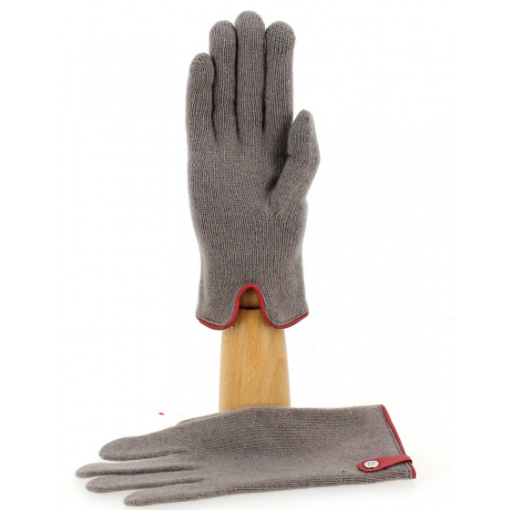 Gants Tactiles Séville Laine & Cachemire Taupe/Cerise- Traclet Gants Tactiles Séville Laine & Cachemire Taupe/Cerise- Traclet