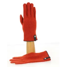 Seville Touchscreen Gloves Wool & Cashmere Terracotta/Navy - Traclet Reference: 9850 | Chapellerie Traclet
