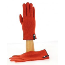 Seville Touchscreen Gloves Wool & Cashmere Terracotta/Navy - Traclet