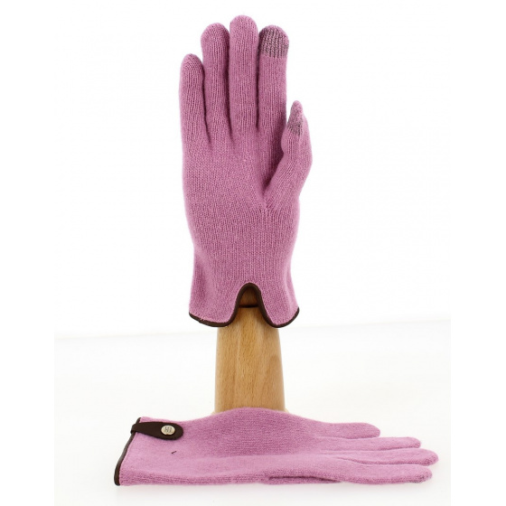 Seville Touch Screen Wool & Cashmere Gloves Pink/Hazelnut - Traclet